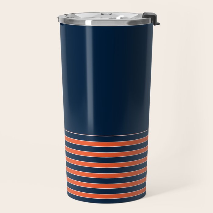 Minimal Indigo Orange Lines Travel Mug Gallery Image 2