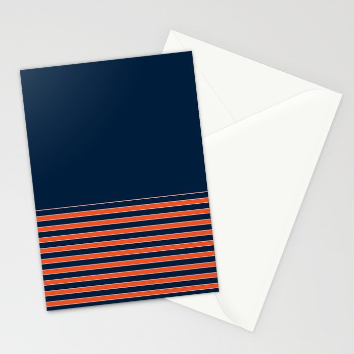 Minimal Indigo Orange Lines Stationery Card Gallery Image 2
