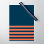 Minimal Indigo Orange Lines Wrapping Paper Gallery Image 1