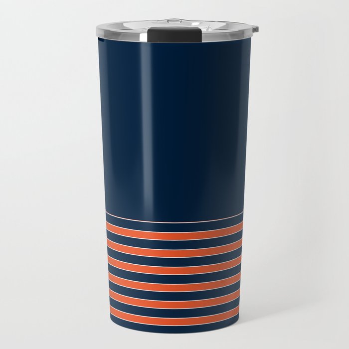 Minimal Indigo Orange Lines Travel Mug Gallery Image 1