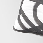 Black And White Minimalist Mid Century Abstract Ink Art Circle Swirls Black Circles Minimal Pillow Sham Gallery Image 4