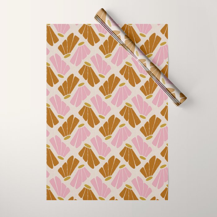 Matisse Inspired Floral Pink Orange Beige  Wrapping Paper Gallery Image 1