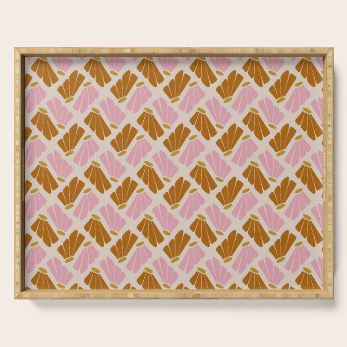Matisse Inspired Floral Pink Orange Beige  Serving Tray Gallery Image 1