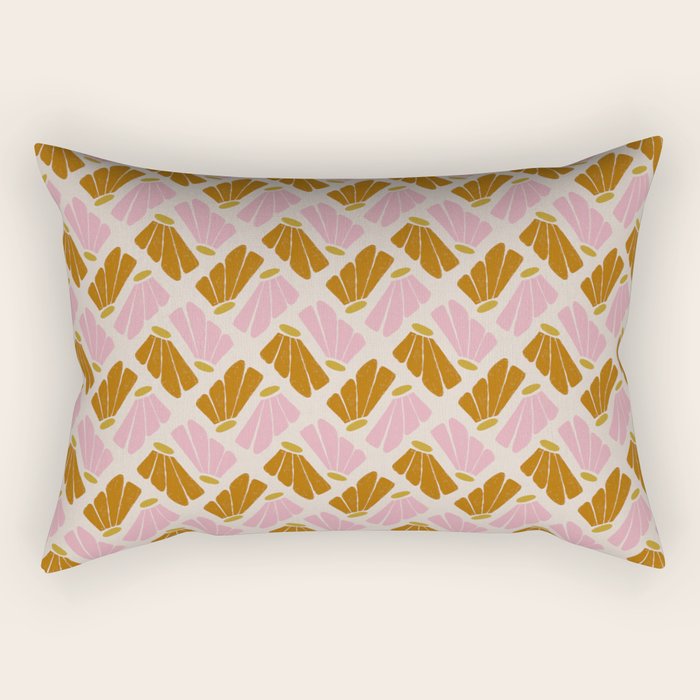 Matisse Inspired Floral Pink Orange Beige  Rectangular Pillow Gallery Image 2