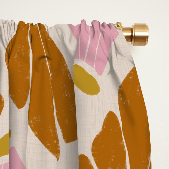 Matisse Inspired Floral Pink Orange Beige  Window Curtain Gallery Image 2