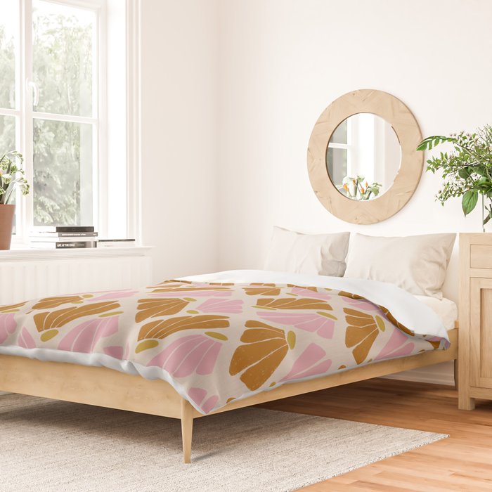 Matisse Inspired Floral Pink Orange Beige  Duvet Cover Gallery Image 2