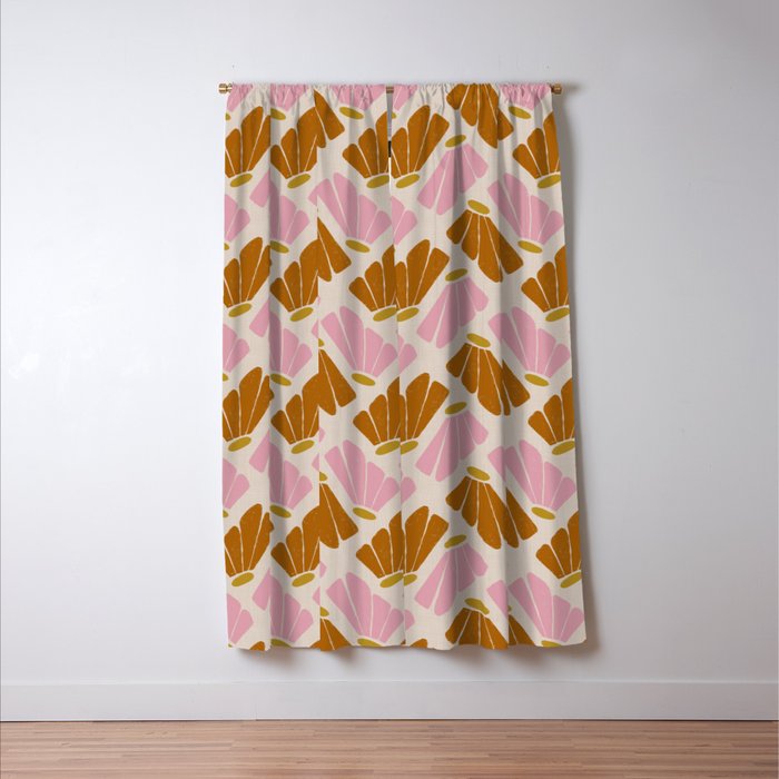 Matisse Inspired Floral Pink Orange Beige  Window Curtain Gallery Image 3