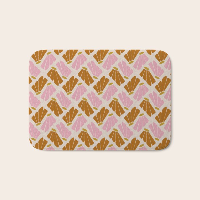Matisse Inspired Floral Pink Orange Beige  Bath Mat Gallery Image 1