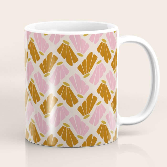 Matisse Inspired Floral Pink Orange Beige  Coffee Mug Gallery Image 1