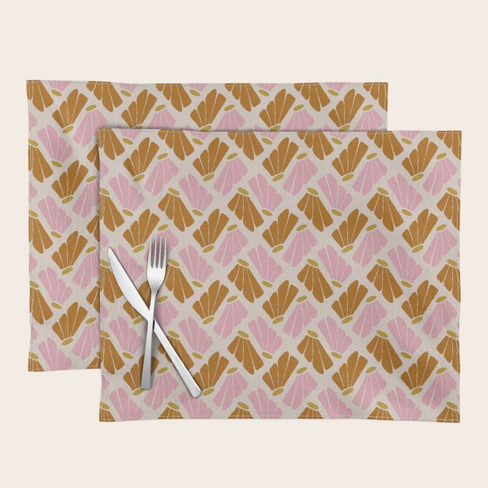 Matisse Inspired Floral Pink Orange Beige  Placemat Gallery Image 1