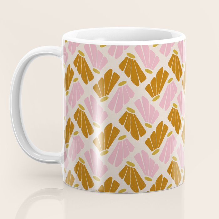 Matisse Inspired Floral Pink Orange Beige  Coffee Mug Gallery Image 3