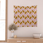 Matisse Inspired Floral Pink Orange Beige  Wall Tapestry Gallery Image 2