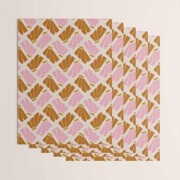 Matisse Inspired Floral Pink Orange Beige  Wrapping Paper Gallery Image 3