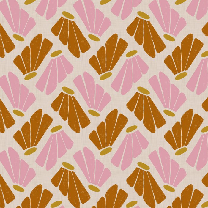 Matisse Inspired Floral Pink Orange Beige  Coffee Mug Gallery Image 2