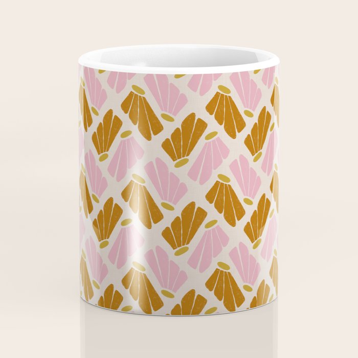 Matisse Inspired Floral Pink Orange Beige  Coffee Mug Gallery Image 4