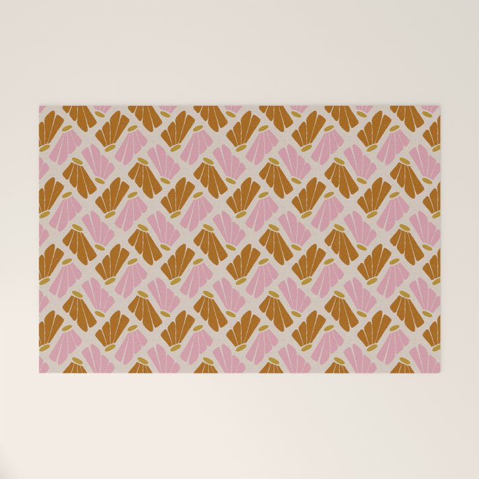 Matisse Inspired Floral Pink Orange Beige  Welcome Mat Gallery Image 1
