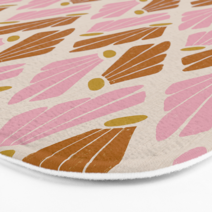 Matisse Inspired Floral Pink Orange Beige  Bath Mat Gallery Image 3