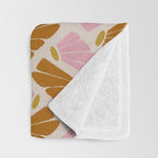 Matisse Inspired Floral Pink Orange Beige  Throw Blanket Gallery Image 3