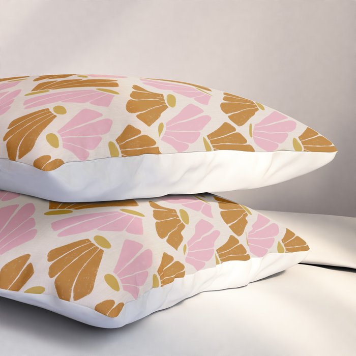 Matisse Inspired Floral Pink Orange Beige  Pillow Sham Gallery Image 3