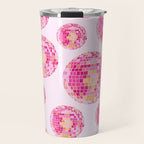 Disco Balls Illustration (Pink/Yellow Palette) Travel Mug Gallery Image 1