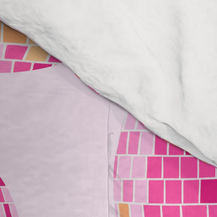 Disco Balls Illustration (Pink/Yellow Palette) Comforter Gallery Image 4