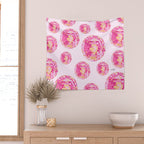 Disco Balls Illustration (Pink/Yellow Palette) Wall Tapestry Gallery Image 2
