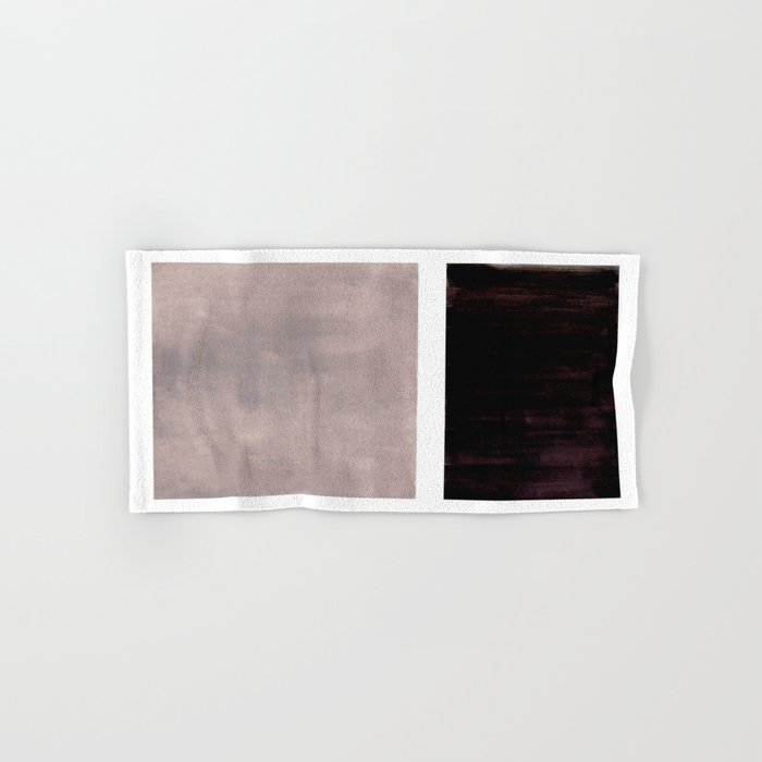 Mid Century Modern Minimalist Art Colorblock Rothko Inspired Squares Grey and Black Simple Abstract Bath Towel Gallery Image 1