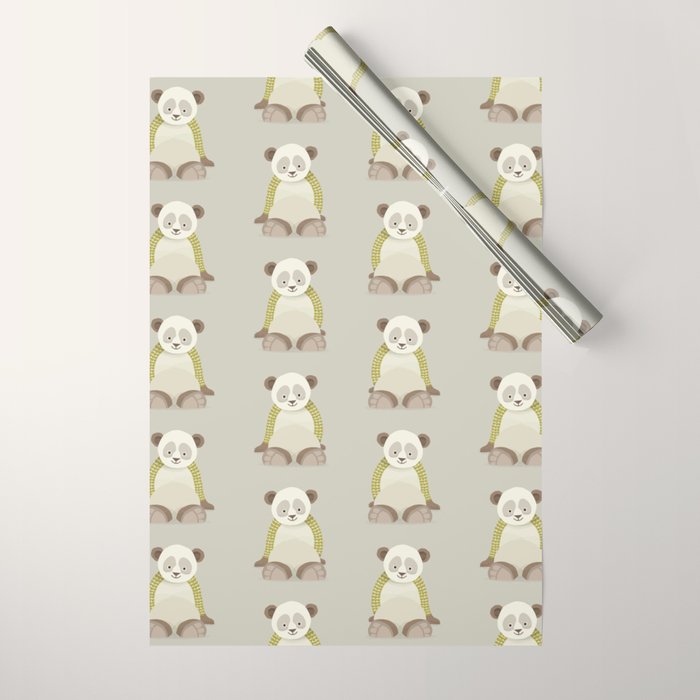 Whimsical Giant Panda Wrapping Paper Gallery Image 1