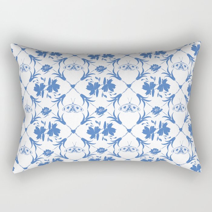 Floral Pleasure blue B Rectangular Pillow Gallery Image 2