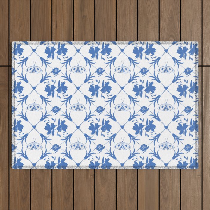 Floral Pleasure blue B Outdoor Rug Gallery Image 1