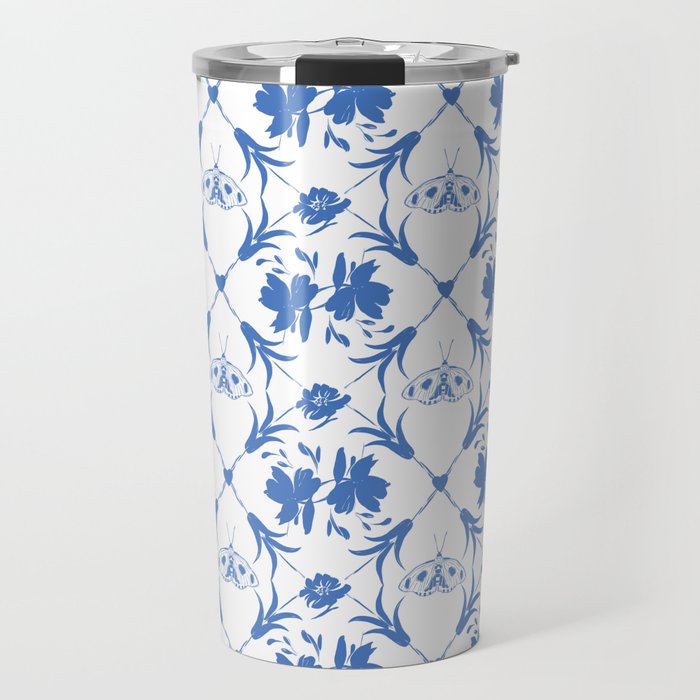 Floral Pleasure blue B Travel Mug Gallery Image 1