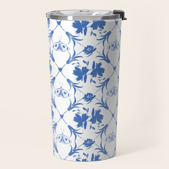 Floral Pleasure blue B Travel Mug Gallery Image 2