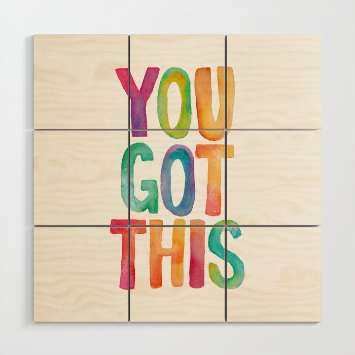 You Got This Rainbow Watercolor Wood Wall Art Gallery Image 1
