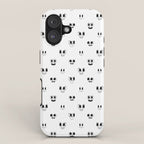 Funny vintage cartoon face doodle pattern iPhone Case Gallery Image 1
