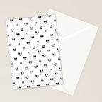 Funny vintage cartoon face doodle pattern Stationery Card Gallery Image 2