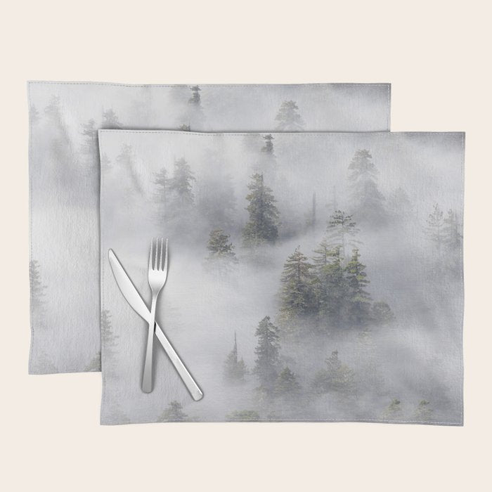 Forest In The Sky - Redwood National Park Foggy Trees Placemat Gallery Image 1