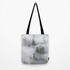 Forest In The Sky - Redwood National Park Foggy Trees Tote Bag Gallery Image 2