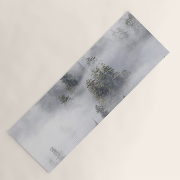 Forest In The Sky - Redwood National Park Foggy Trees Yoga Mat Gallery Image 1