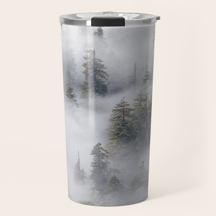 Forest In The Sky - Redwood National Park Foggy Trees Travel Mug Gallery Image 1