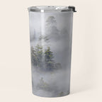Forest In The Sky - Redwood National Park Foggy Trees Travel Mug Gallery Image 2