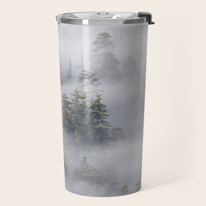 Forest In The Sky - Redwood National Park Foggy Trees Travel Mug Gallery Image 2