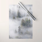 Forest In The Sky - Redwood National Park Foggy Trees Wrapping Paper Gallery Image 1