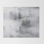 Forest In The Sky - Redwood National Park Foggy Trees Throw Blanket Gallery Image 2