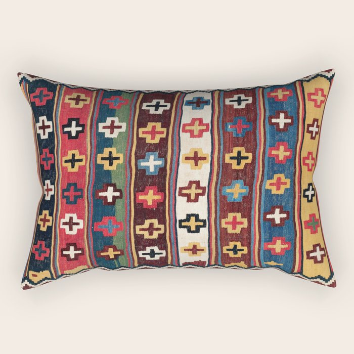 Qashqaâi Fars Southwest Persian Kilim Print Rectangular Pillow Gallery Image 2
