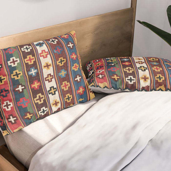 Qashqaâi Fars Southwest Persian Kilim Print Pillow Sham Gallery Image 2