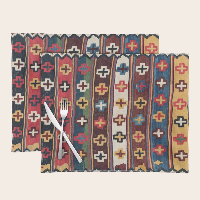 Qashqaâi Fars Southwest Persian Kilim Print Placemat Gallery Image 1