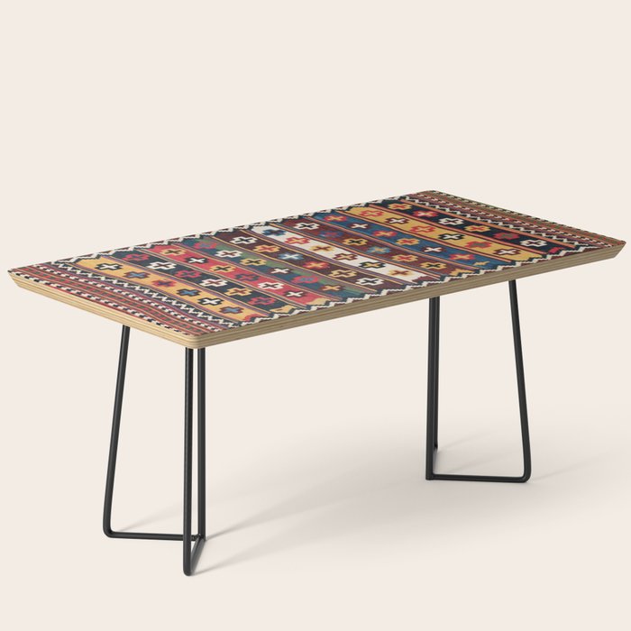 Qashqaâi Fars Southwest Persian Kilim Print Coffee Table Gallery Image 1