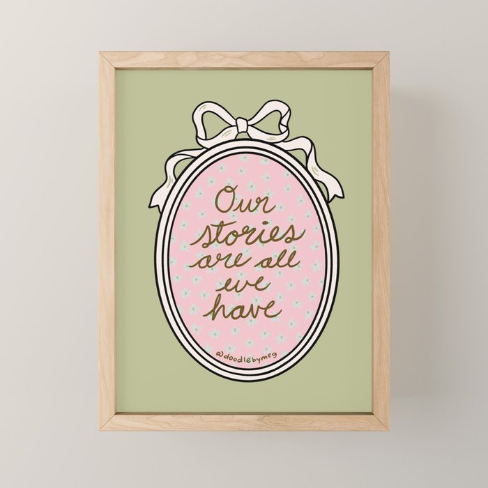 Our Stories Are All We Have in Pink Mini Art Print Gallery Image 1
