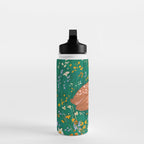 Sleeping Deer in Wildflower Meadow Whimsical Nature Illustration Water Bottle Gallery Image 3