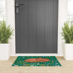 Sleeping Deer in Wildflower Meadow Whimsical Nature Illustration Welcome Mat Gallery Image 3